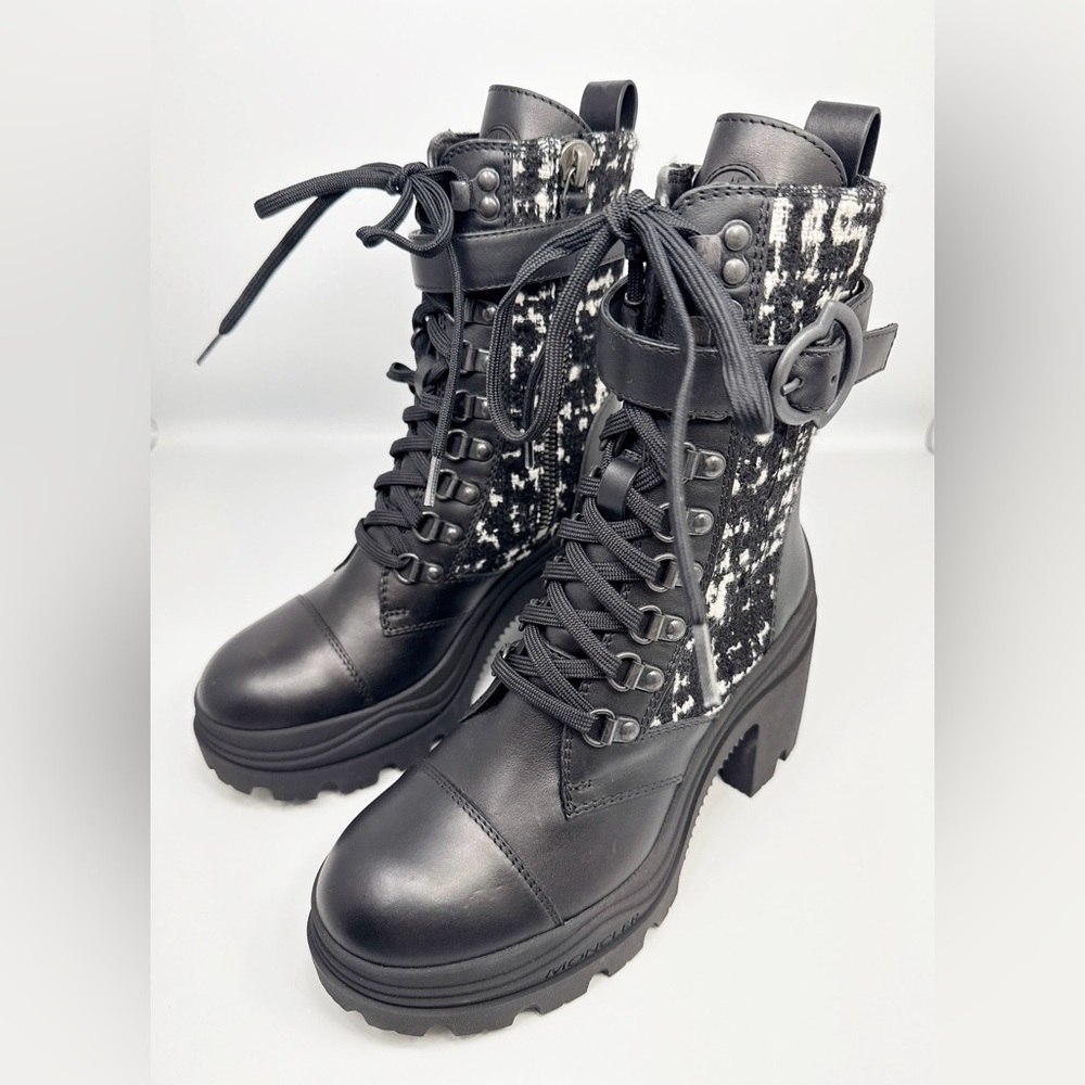 Moncler Envile Tweed Block Heel Boot - Picture 7 of 12